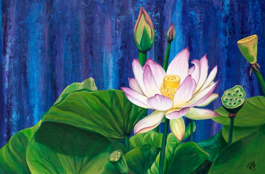 Lotus Dream by Patty Sue O'Hair - Vicknair 24 X 36 X 1.5 Acrylic on Canvas Original for sale $1123.00