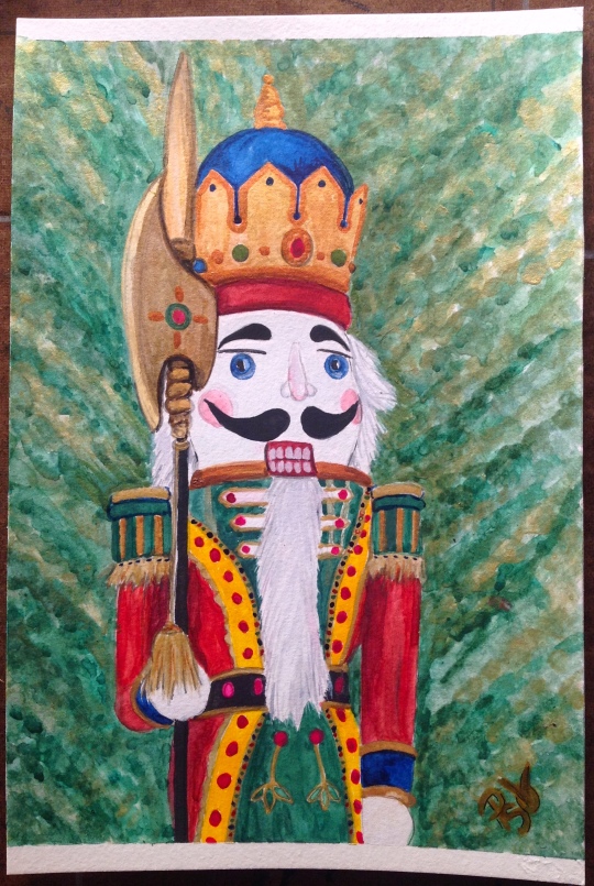 Nutcracker Christmas Watercolor Painting 6 X 9 FOR SALE $50.00 and the original. Canson 140 LB Cold Pressed Watercolor Paper - Unframed. Signed by the artist, me. Free Shipping within the USA on the originals. Prints will also be available soon. 6 X 9 prints on Fine Art Paper will be $20.00 + Shipping of $6.00 12 X 18 prints on Fine Art Paper will be $35.00 + $9.00 Shipping Copyright 2014 PSOVART 